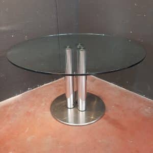 tavolo in vetro Zanuso per Zanotta anni 70